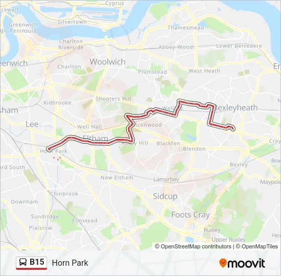 B15 Bus Line Map