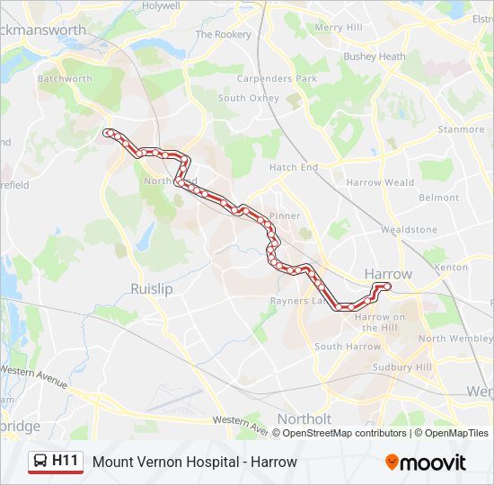 H11 bus Line Map