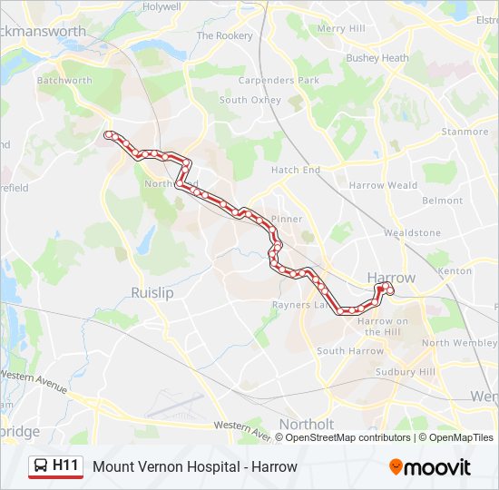 H11 bus Line Map