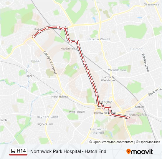 H14 Bus Line Map