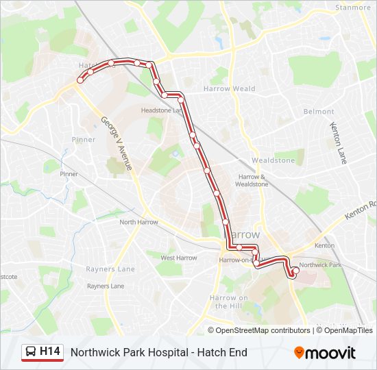 H14 Bus Line Map