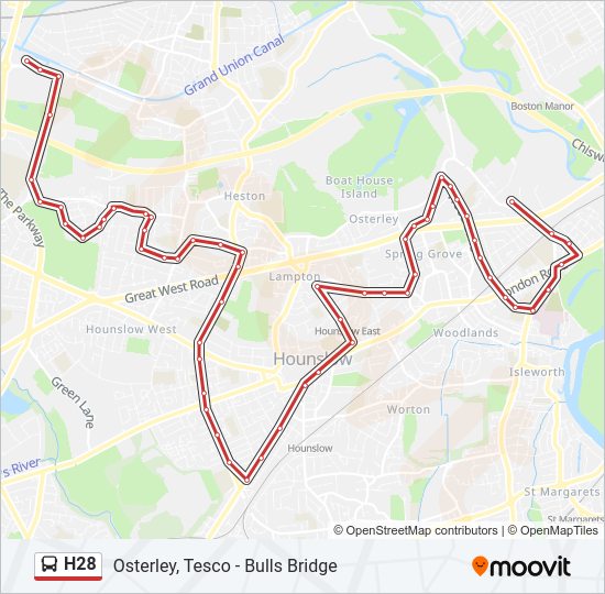 h28 Route: Schedules, Stops & Maps - Bulls Bridge (Updated)