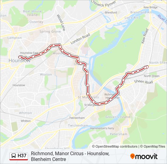 H37 bus Line Map