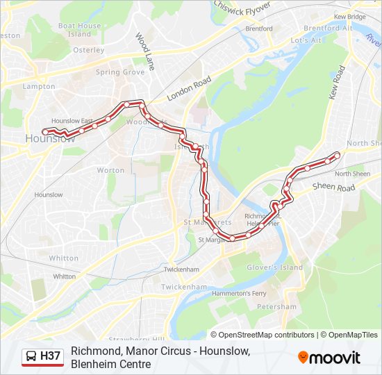 H37 bus Line Map