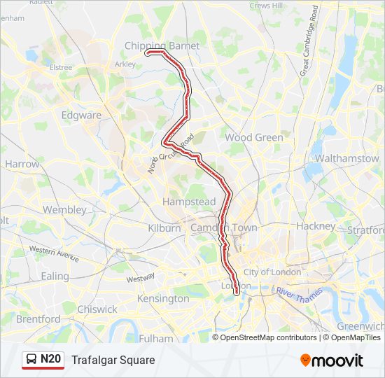 n20 Route: Schedules, Stops & Maps - Trafalgar Square (Updated)