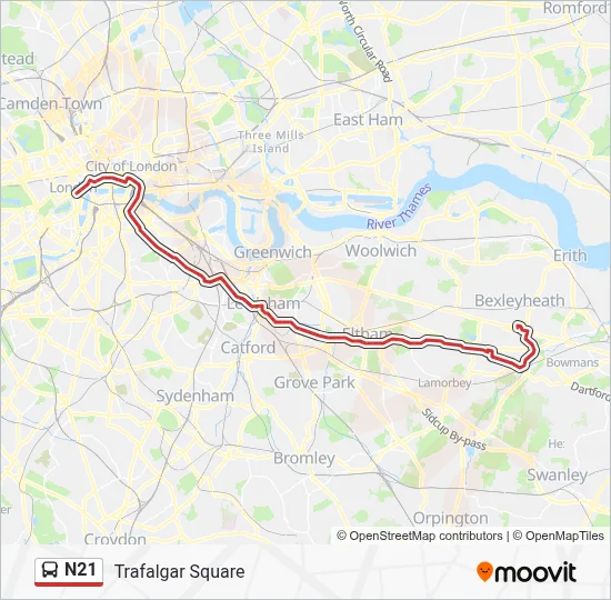 N21 Route Schedules Stops Maps Trafalgar Square Updated n21-route-schedules-stops-maps-trafalgar-square-updated