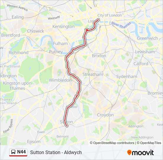 n44 Route: Schedules, Stops & Maps - Aldwych (Updated)