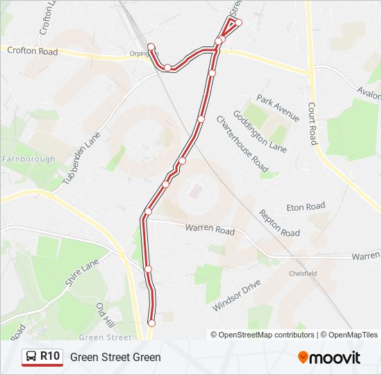 R10 bus Line Map