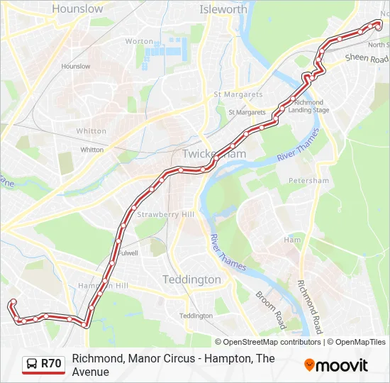 R70 Route: Schedules, Stops & Maps - Hampton, the Avenue (Updated)