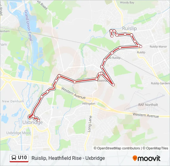 U10 Bus Line Map