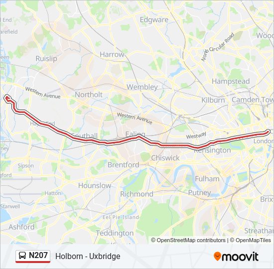 N207 bus Line Map