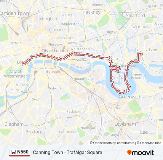 n550 Route: Schedules, Stops & Maps - Canning Town (Updated)