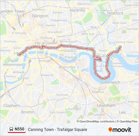 n550 Route: Schedules, Stops & Maps - Trafalgar Square (Updated)