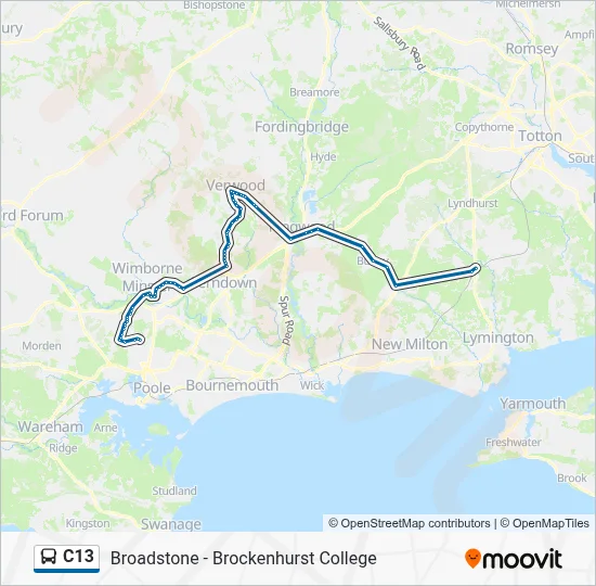 C13 Route Schedules Stops Maps Broadstone Updated 
