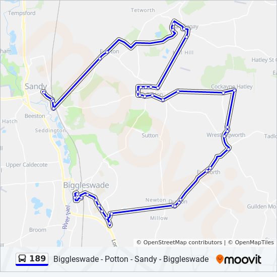 Bus 189 Route Map 189 Route: Schedules, Stops & Maps - Biggleswade (Updated)