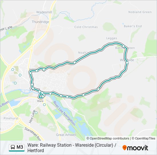 M3 bus Line Map