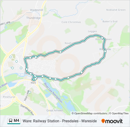 M4 bus Line Map