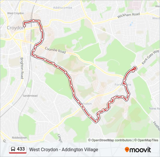 433 Bus Line Map