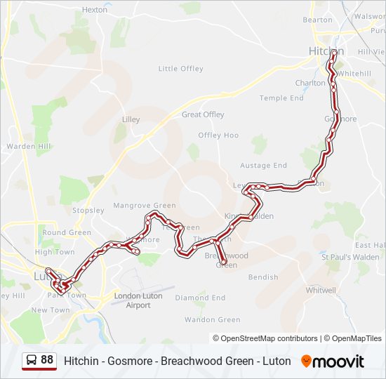 Bus 88 Route Map 88 Route: Schedules, Stops & Maps - Hitchin (Updated)