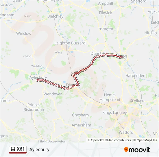 X61 Bus Line Map