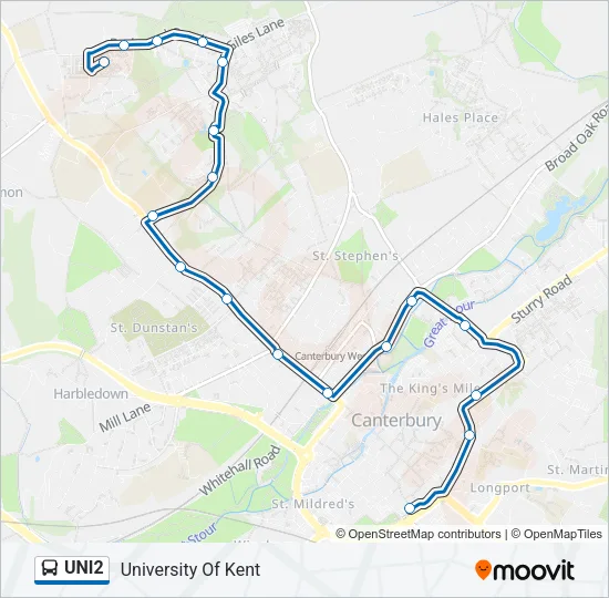 UNI2 Bus Line Map