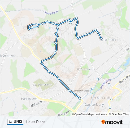 UNI2 bus Line Map