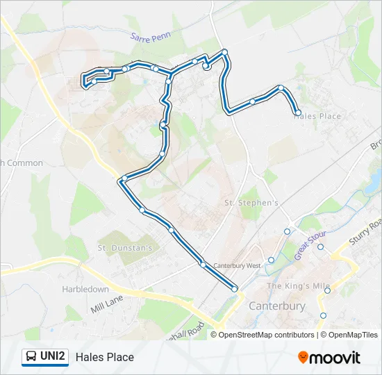 UNI2 Bus Line Map