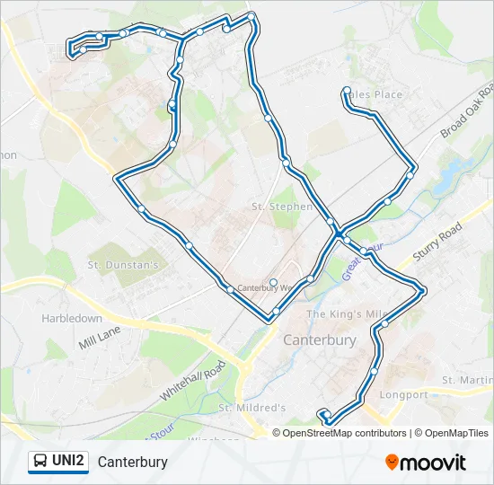 UNI2 Bus Line Map