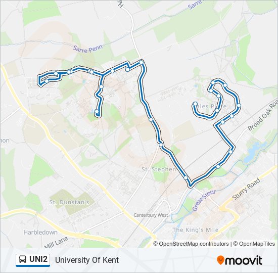 UNI2 bus Line Map