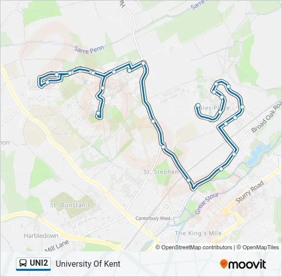 UNI2 Bus Line Map