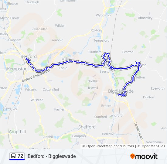 Bus 72 Route Map 72 Route: Schedules, Stops & Maps - Bedford (Updated)