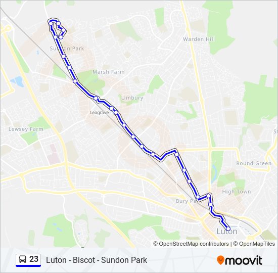 23 Route: Schedules, Stops & Maps - Sundon Park (Updated)