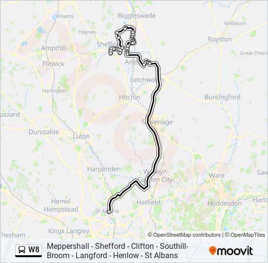 W8 bus Line Map