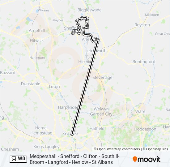 W8 bus Line Map