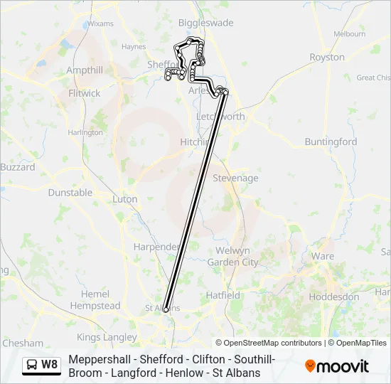 W8 Bus Line Map