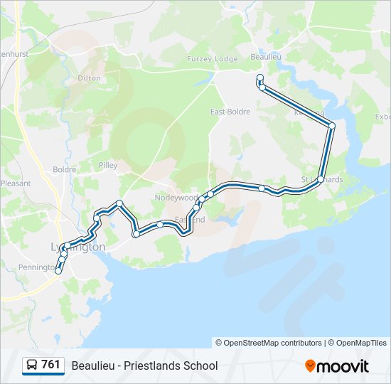 761 Bus Line Map