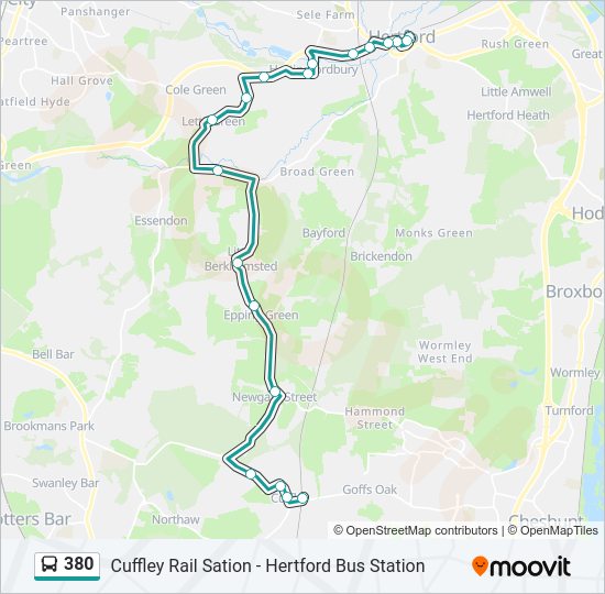 380 Route Schedules Stops And Maps Hertford Updated