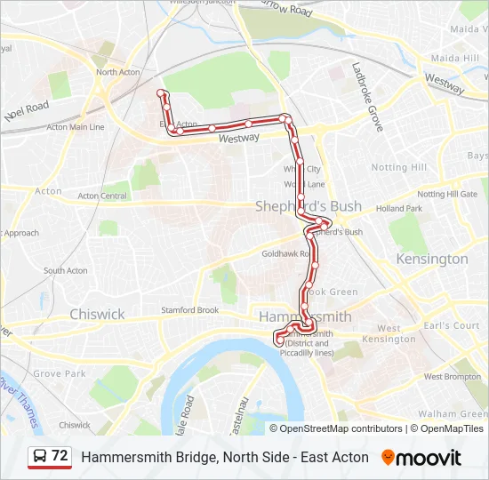 72 Bus Line Map