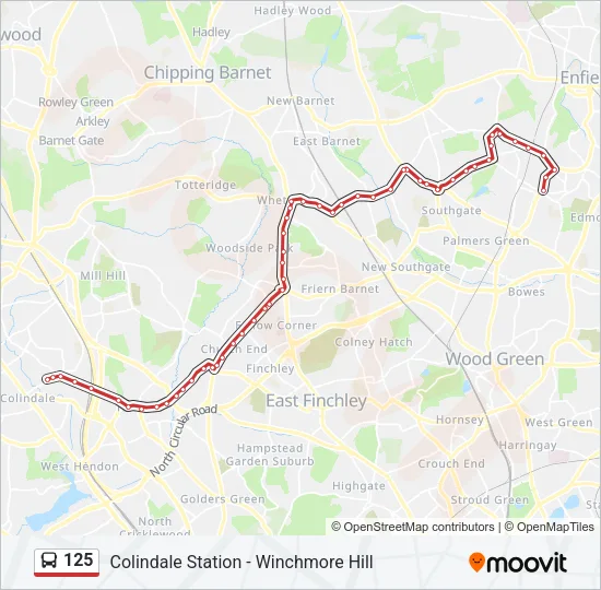 125 Bus Line Map