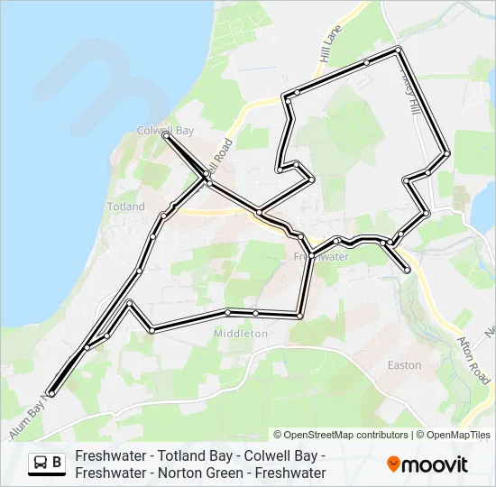 B Bus Line Map