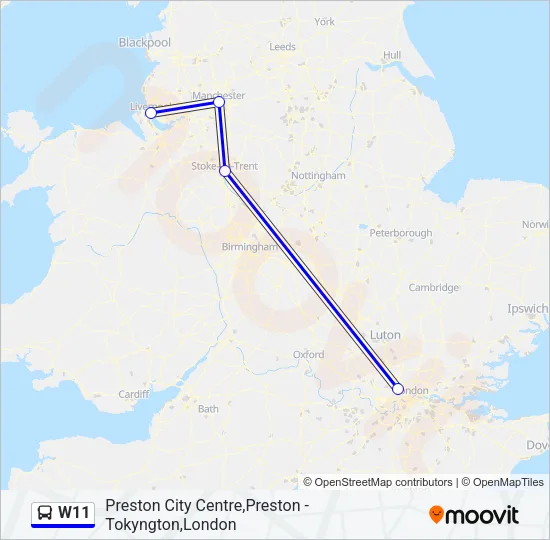 W11 Bus Line Map