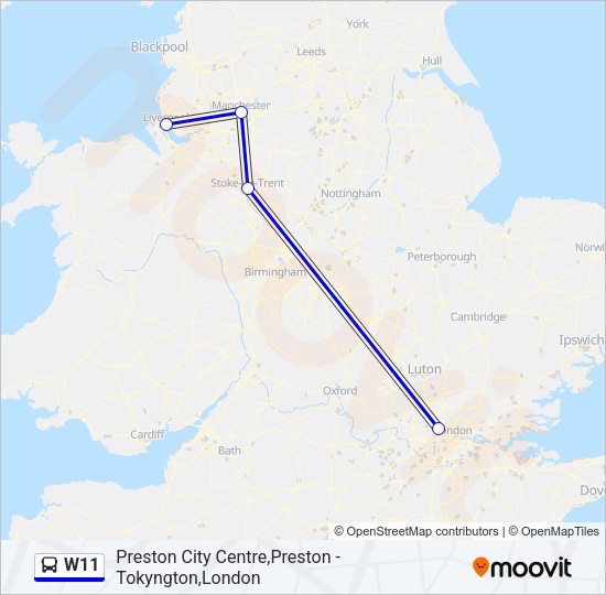 W11 Bus Line Map