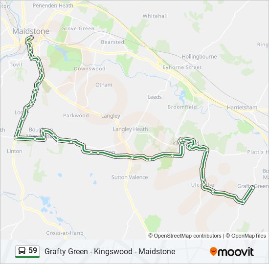 Bus 59 Route Map 59 Route: Schedules, Stops & Maps - Grafty Green (Updated)