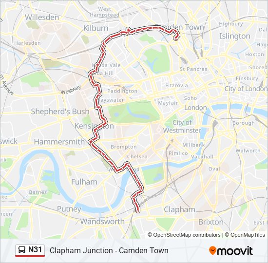 n31 Route: Schedules, Stops & Maps - Camden Town (Updated)