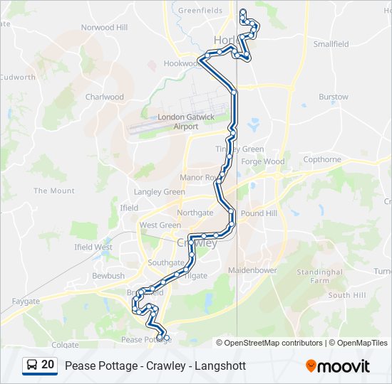 Bus 20 Route Map 20 Route: Schedules, Stops & Maps - Langshott (Updated)