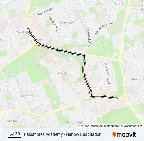 20 bus Line Map