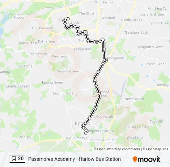 20 Bus Line Map