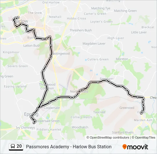 20 Bus Line Map