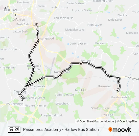 20 Bus Line Map