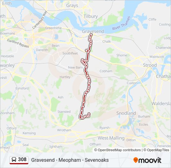 308 Bus Line Map
